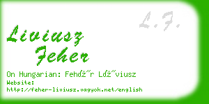 liviusz feher business card